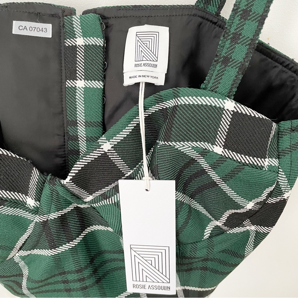 NWT Rosie Assoulin Dark Green
Scottish Plaid Twill Bustier size 10 - Picture 12 of 16